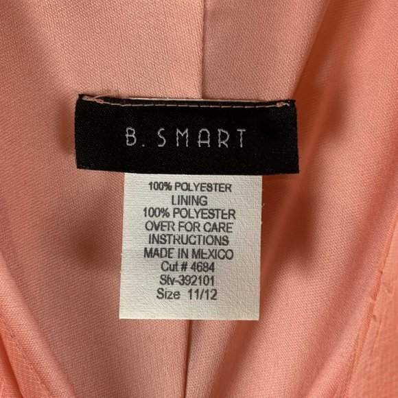B.Smart A-Line Dress Y2K Women's 11/12 Peach V-Neck Lined Pullover 8021 - Picture 9 of 9